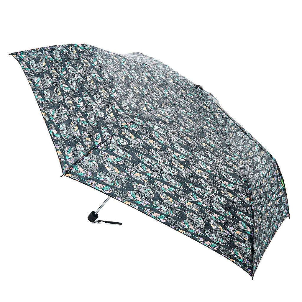 Eco Chic Mini Paraguas Plegable Pluma Negra – Eco Chic minorista ltd