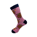 Eco Chic Pink Eco Chic Eco-Friendly Bamboo Socks Highland Cow