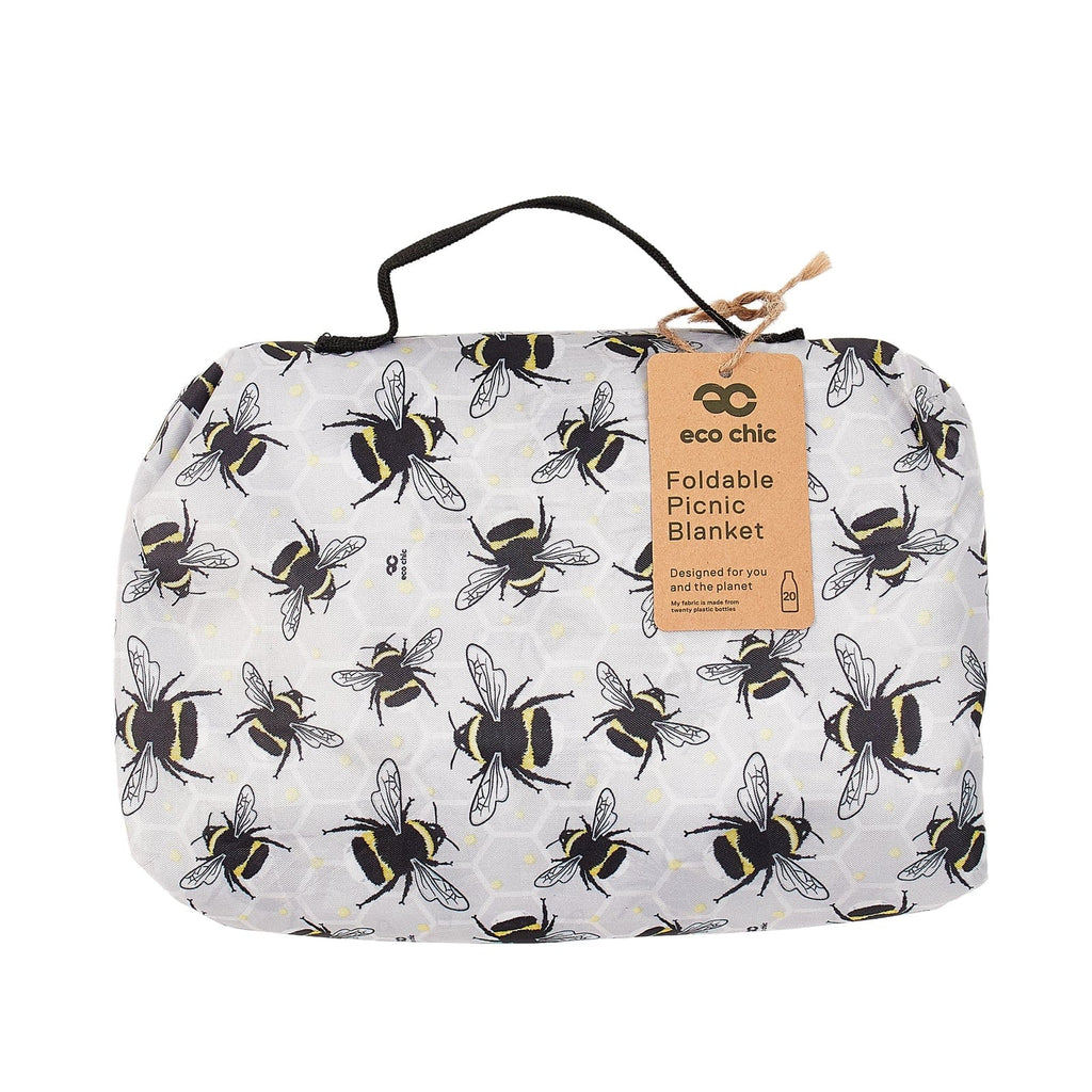 Eco Chic Grey Eco Chic Foldable Picnic Blanket Bumble Bees