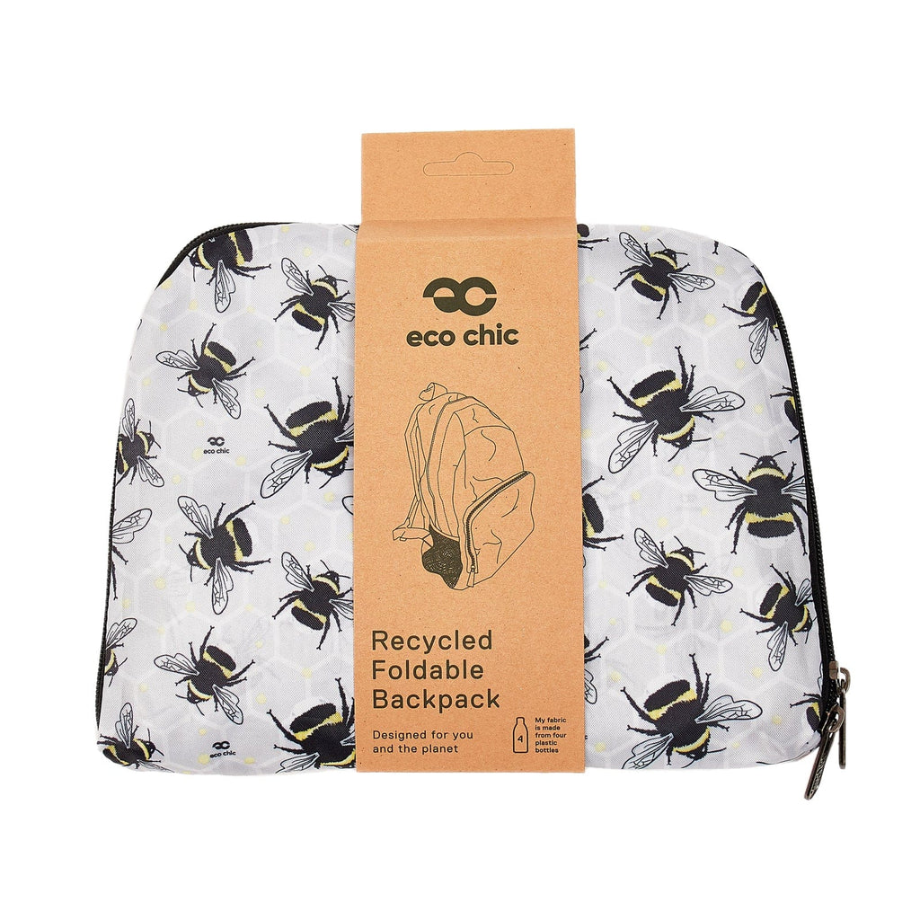 Eco Chic Eco Chic Lightweight Foldable Backpack Bees
