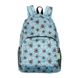 Eco Chic Teal Eco Chic Lightweight Foldable Backpack Bees