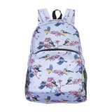 Eco Chic Beige Eco Chic Lightweight Foldable Backpack Blue Tits
