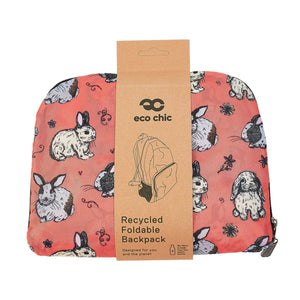 Eco Chic Eco Chic Lightweight Foldable Backpack Bunny