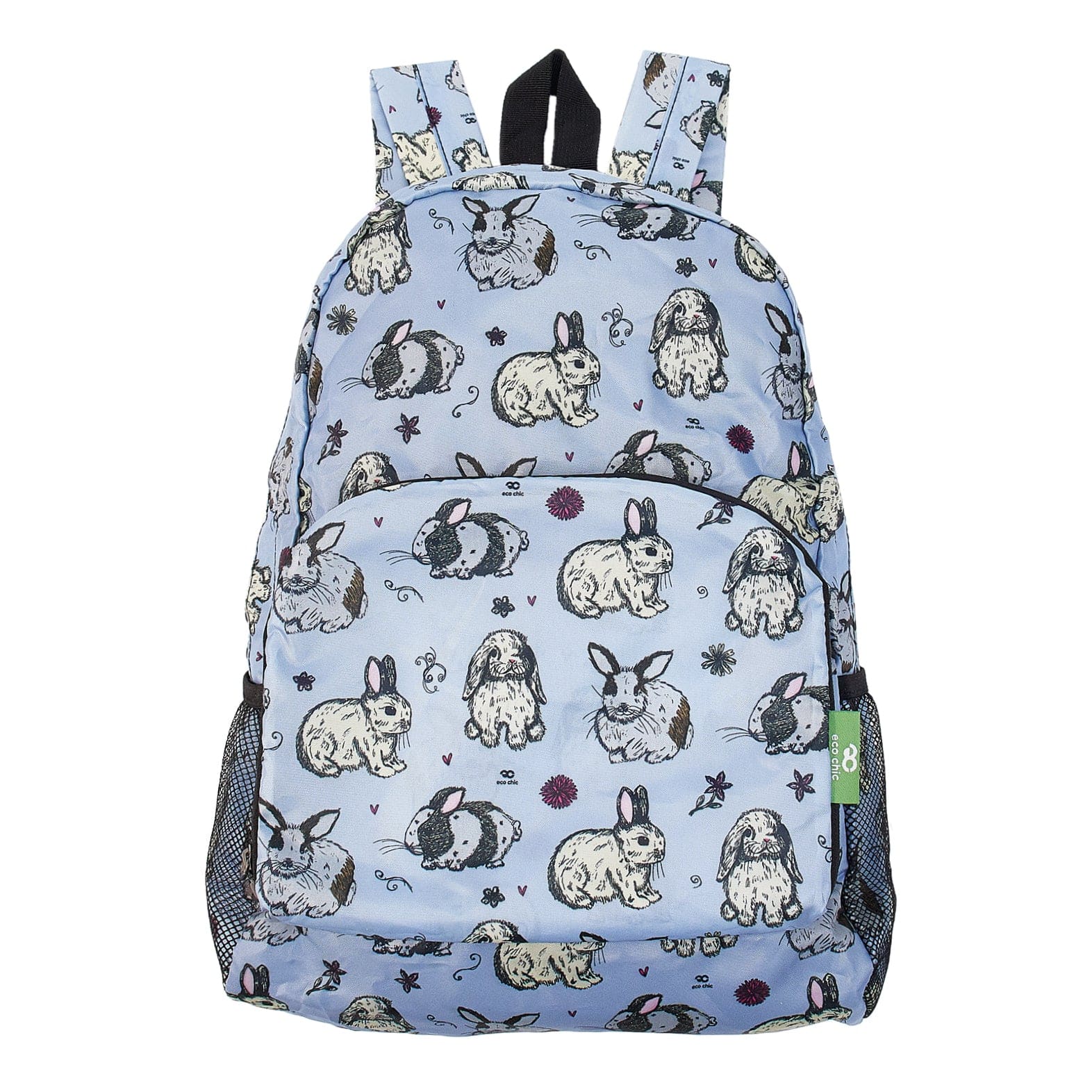 Eco Chic Baby Blue Eco Chic Lightweight Foldable Backpack Bunny