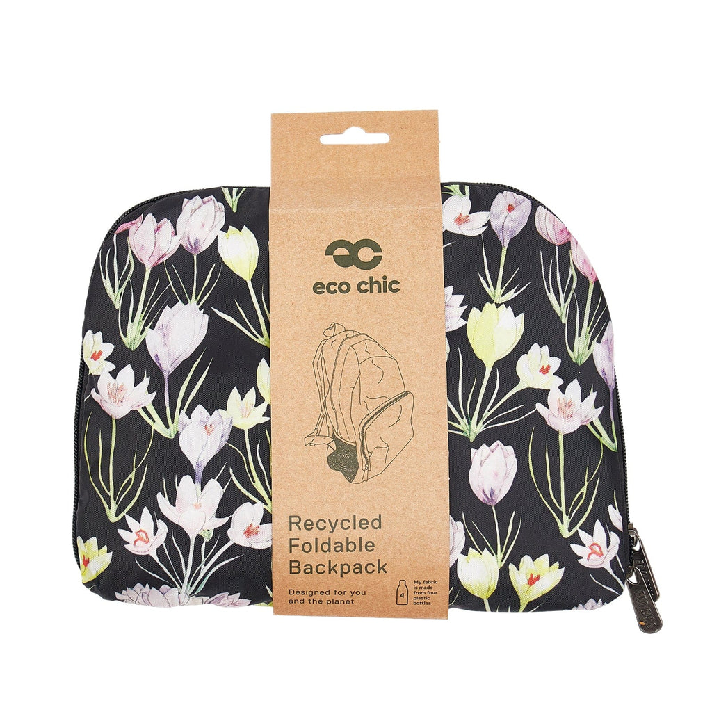 Eco Chic Black Eco Chic Lightweight Foldable Backpack Crocus