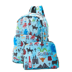 Eco Chic Eco Chic Lightweight Foldable Backpack Scottish Montage