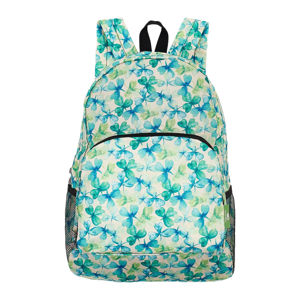 Eco Chic Beige Eco Chic Lightweight Foldable Backpack Shamrocks