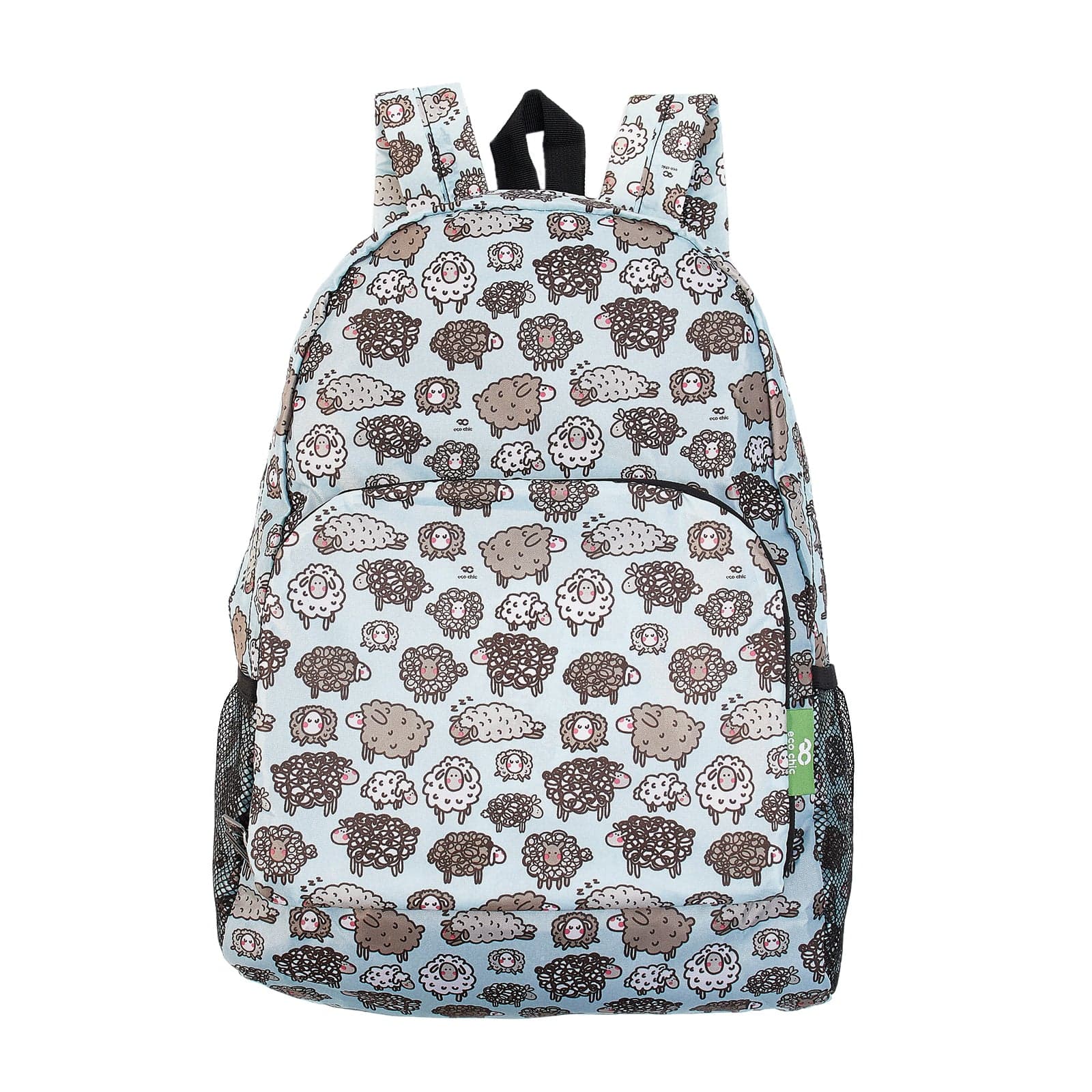 Eco Chic Blue Eco Chic Lightweight Foldable Backpack Sheep