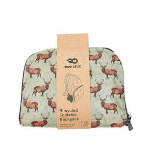 Eco Chic Eco Chic Lightweight Foldable Backpack Stags