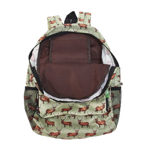 Eco Chic Eco Chic Lightweight Foldable Backpack Stags