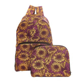 Eco Chic Purple Eco Chic Lightweight Foldable Backpack Sunflower