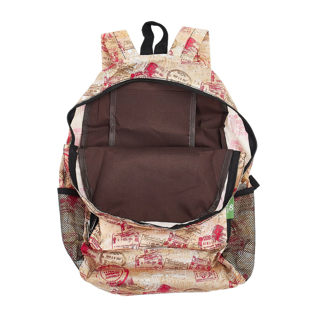 Eco Chic Khaki Eco Chic Lightweight Foldable Backpack Travel Transport