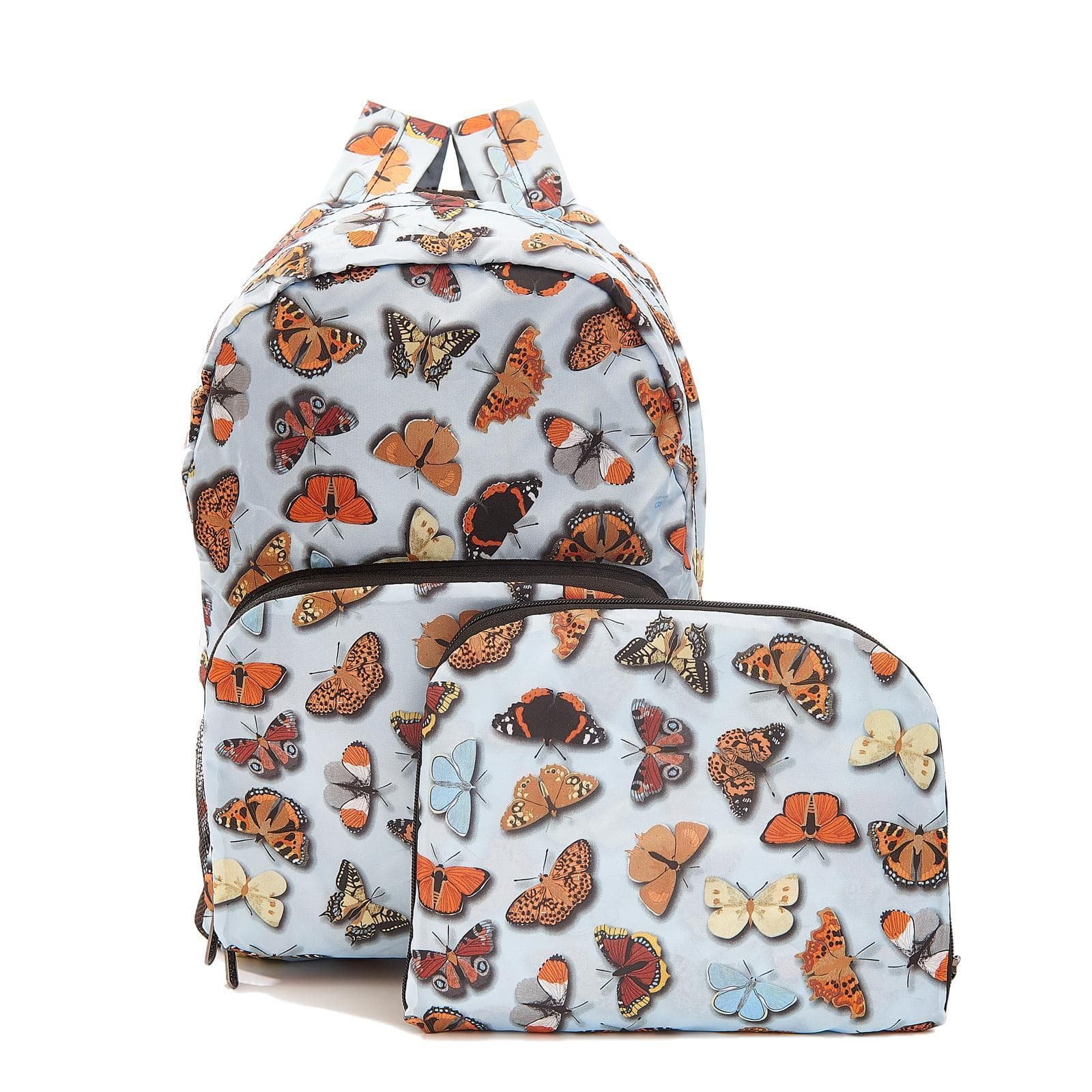 Eco Chic Blue Eco Chic Lightweight Foldable Backpack Wild Butterflies