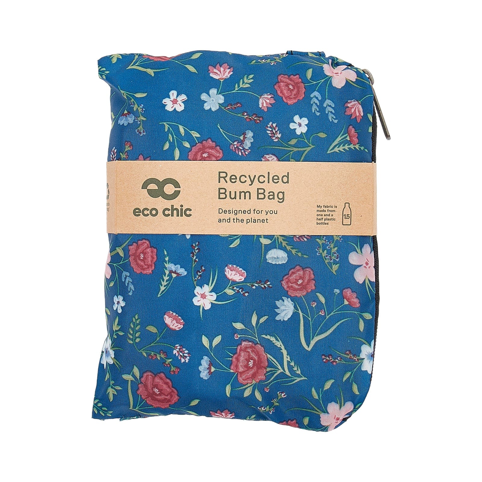 Eco Chic Navy Eco Chic Lightweight Foldable Bum Bag Floral