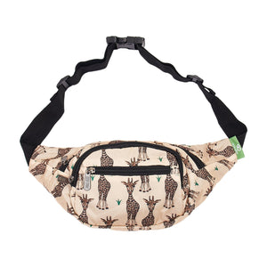 Eco Chic Eco Chic Lightweight Foldable Bum Bag Giraffes