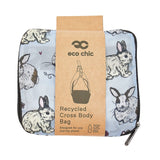 Eco Chic Baby Blue Eco Chic Lightweight Foldable Crossbody Bag Bunny