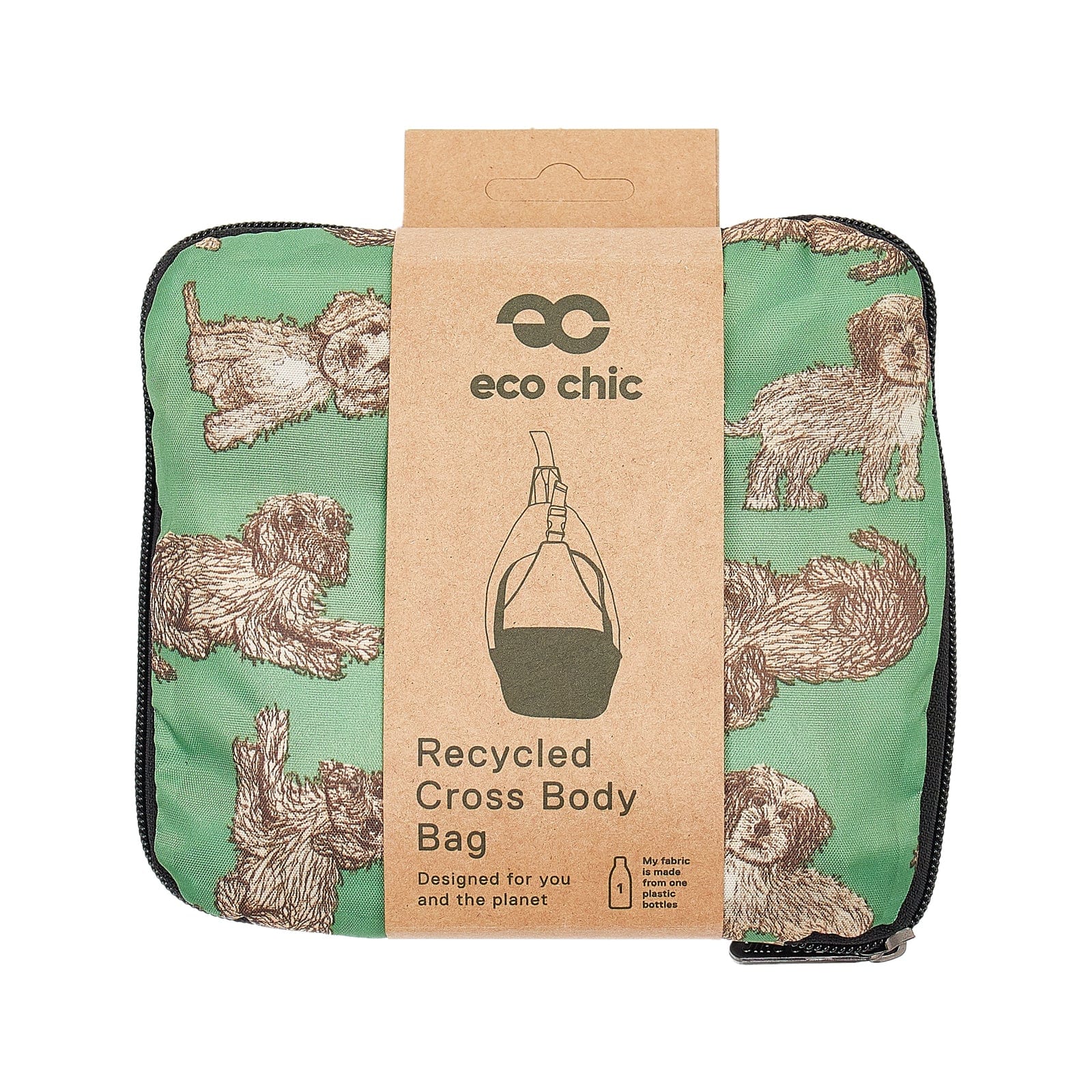 Eco Chic Green Eco Chic Lightweight Foldable Crossbody Bag Cockerpoos