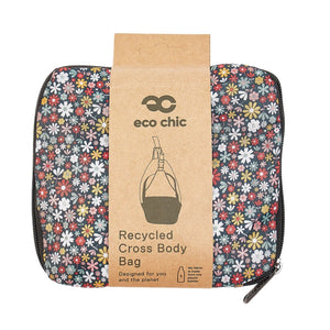 Eco Chic Black Eco Chic Lightweight Foldable Crossbody Bag Ditsy