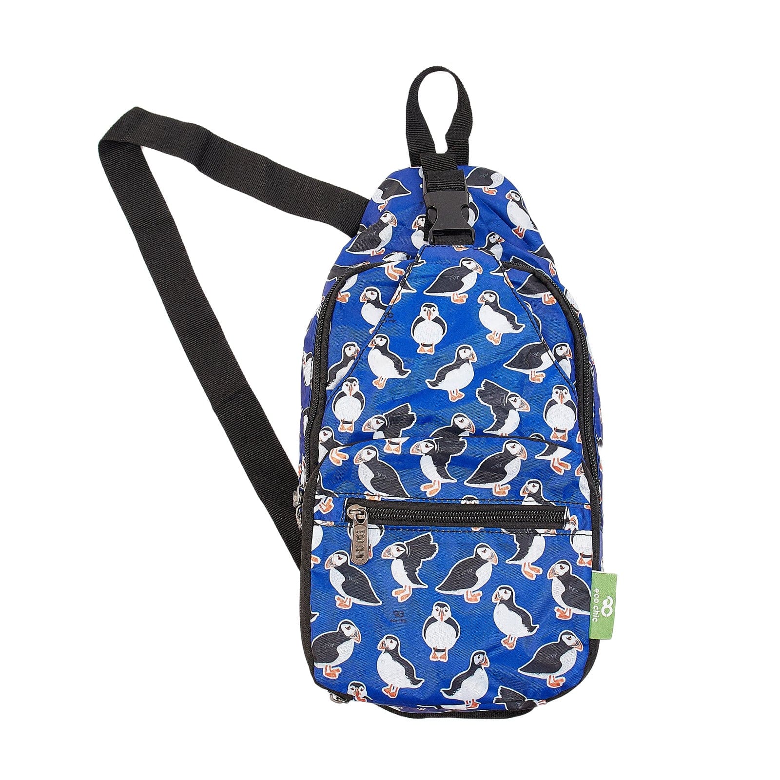 Eco Chic Blue Eco Chic Lightweight Foldable Crossbody Bag Puffin