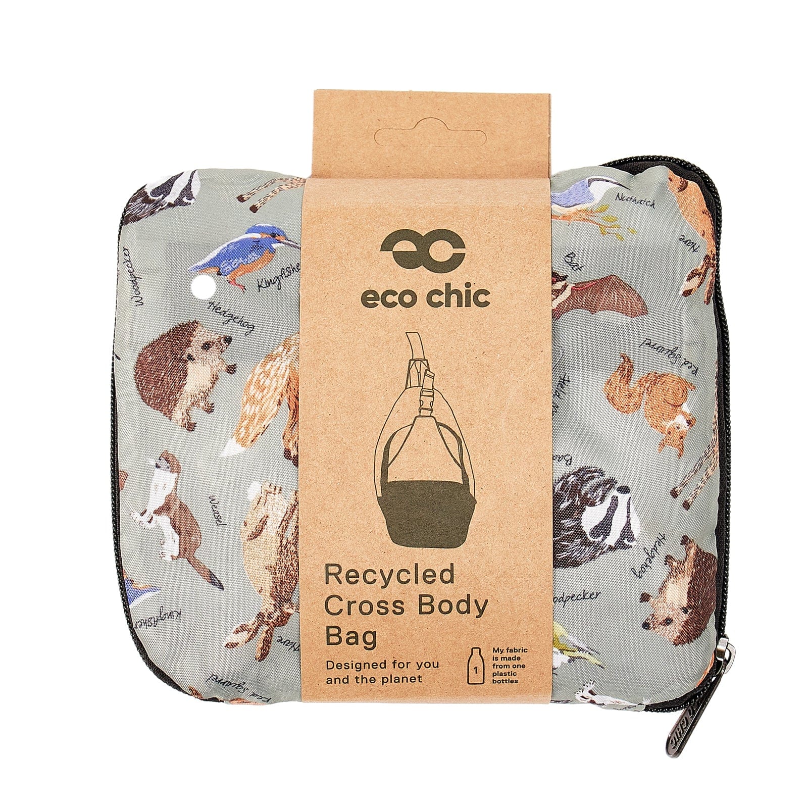 Eco Chic Olive Eco Chic Lightweight Foldable Crossbody Bag Woodland