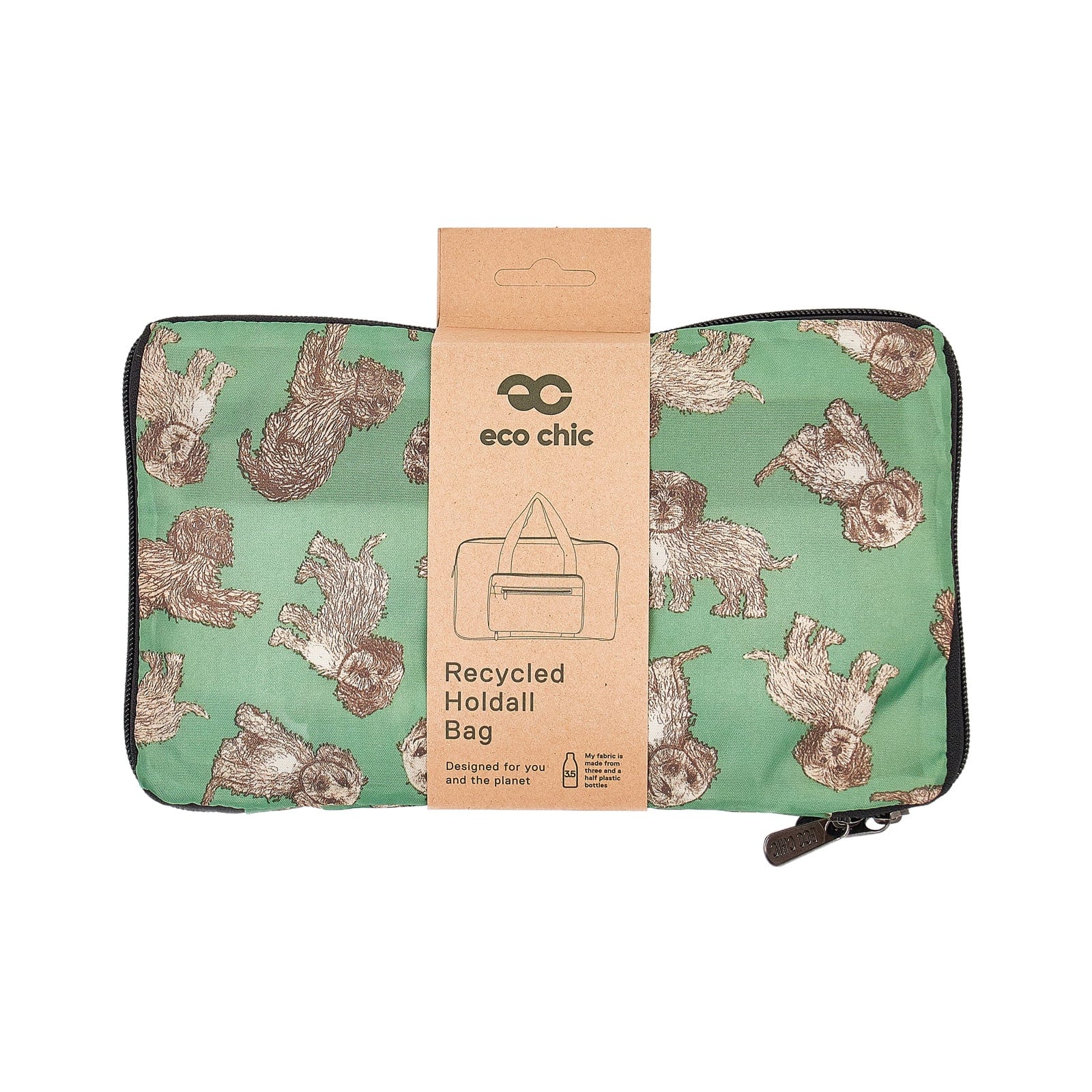 Eco Chic Green Eco Chic Lightweight Foldable Holdall Cockerpoos
