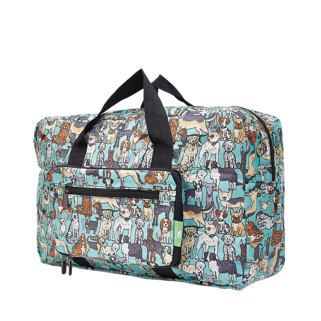 Eco Chic Teal Eco Chic Lightweight Foldable Holdall Dogs