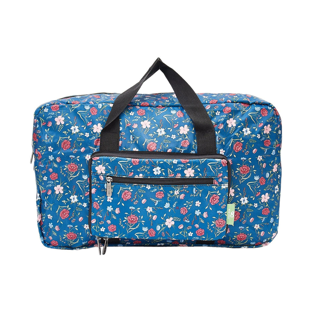 Eco Chic Navy Eco Chic Lightweight Foldable Holdall Floral