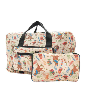 Eco Chic Eco Chic Lightweight Foldable Holdall Owl