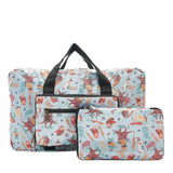 Eco Chic Blue Eco Chic Lightweight Foldable Holdall Owl