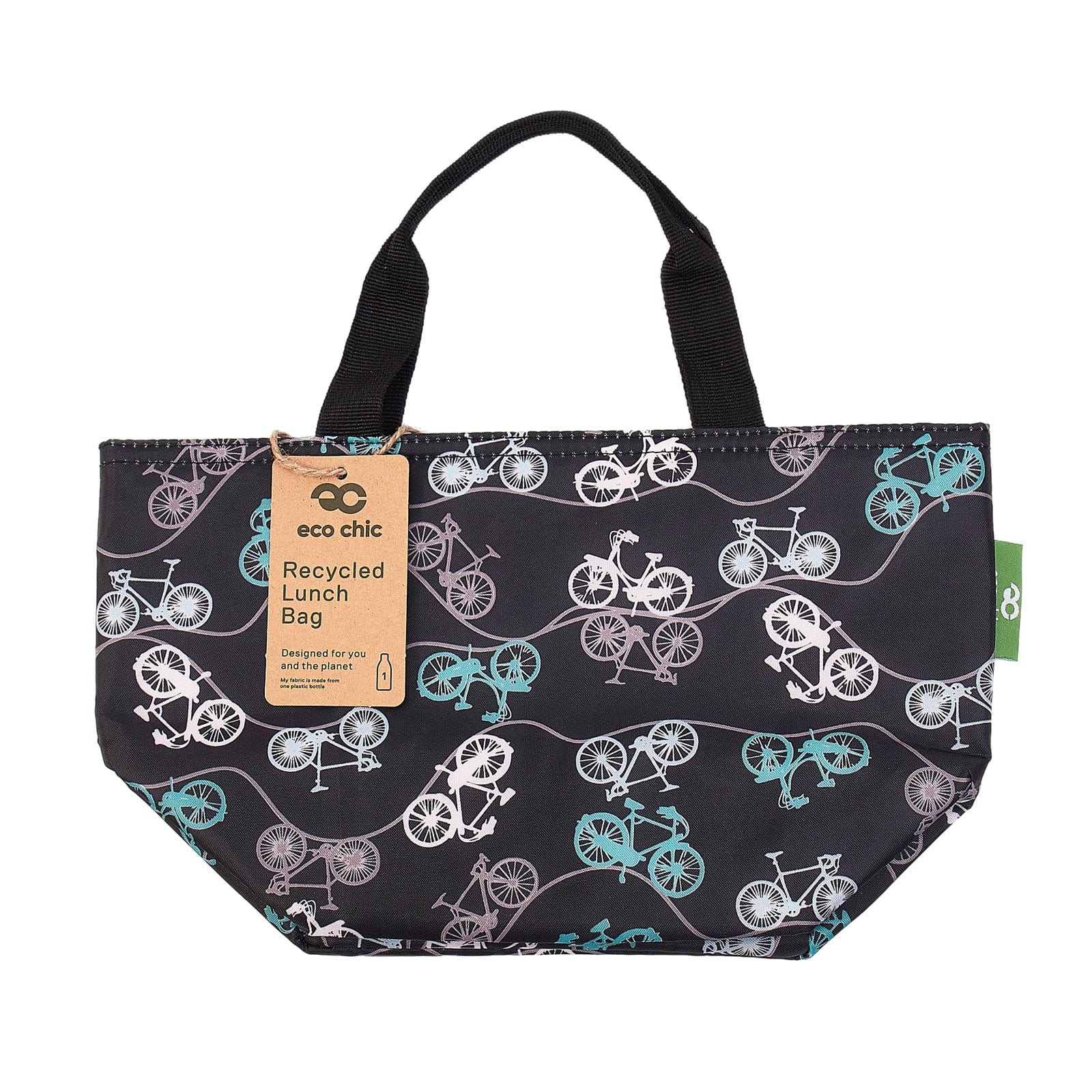 Eco Chic Black Eco Chic Lightweight Foldable Lunch Bag Bike