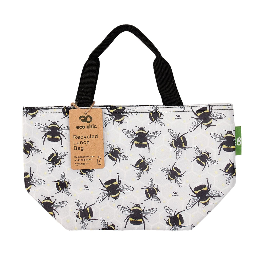 Eco Chic Grey Eco Chic Lightweight Foldable Lunch Bag Bumble Bees