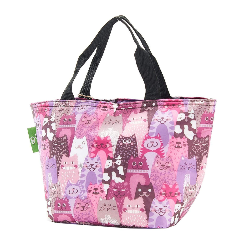Eco Chic Eco Chic Lightweight Foldable Lunch Bag Cats