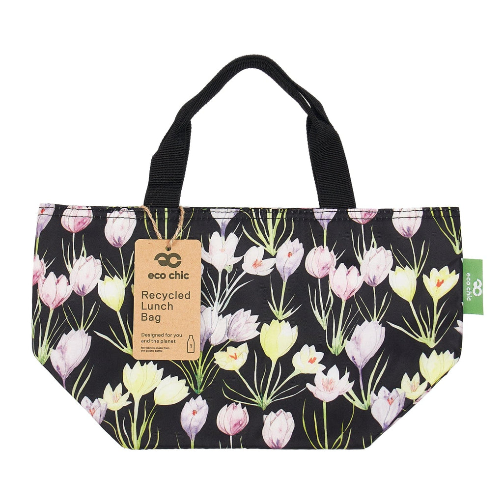 Eco Chic Black Eco Chic Lightweight Foldable Lunch Bag Crocus