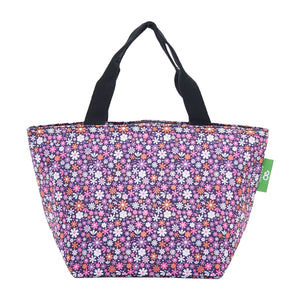 Eco Chic Purple Eco Chic Lightweight Foldable Lunch Bag Ditsy
