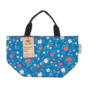 Eco Chic Navy Eco Chic Lightweight Foldable Lunch Bag Floral