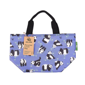 Eco Chic Blue Eco Chic Lightweight Foldable Lunch Bag Pandas