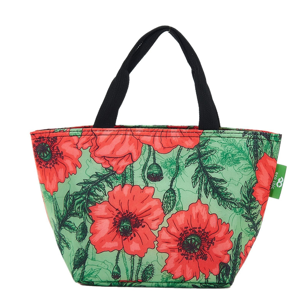 Eco Chic Green Eco Chic Lightweight Foldable Lunch Bag Poppies