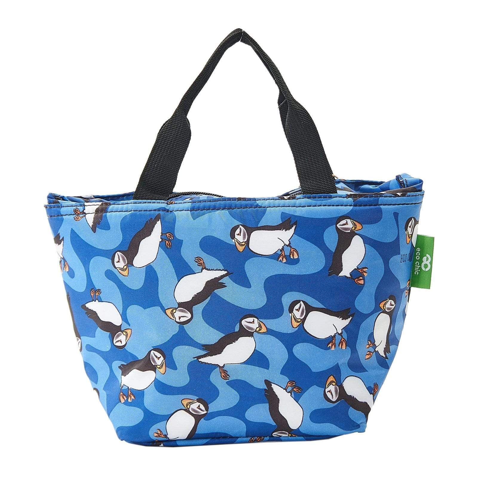 Eco Chic Blue Eco Chic Lightweight Foldable Lunch Bag Puffin