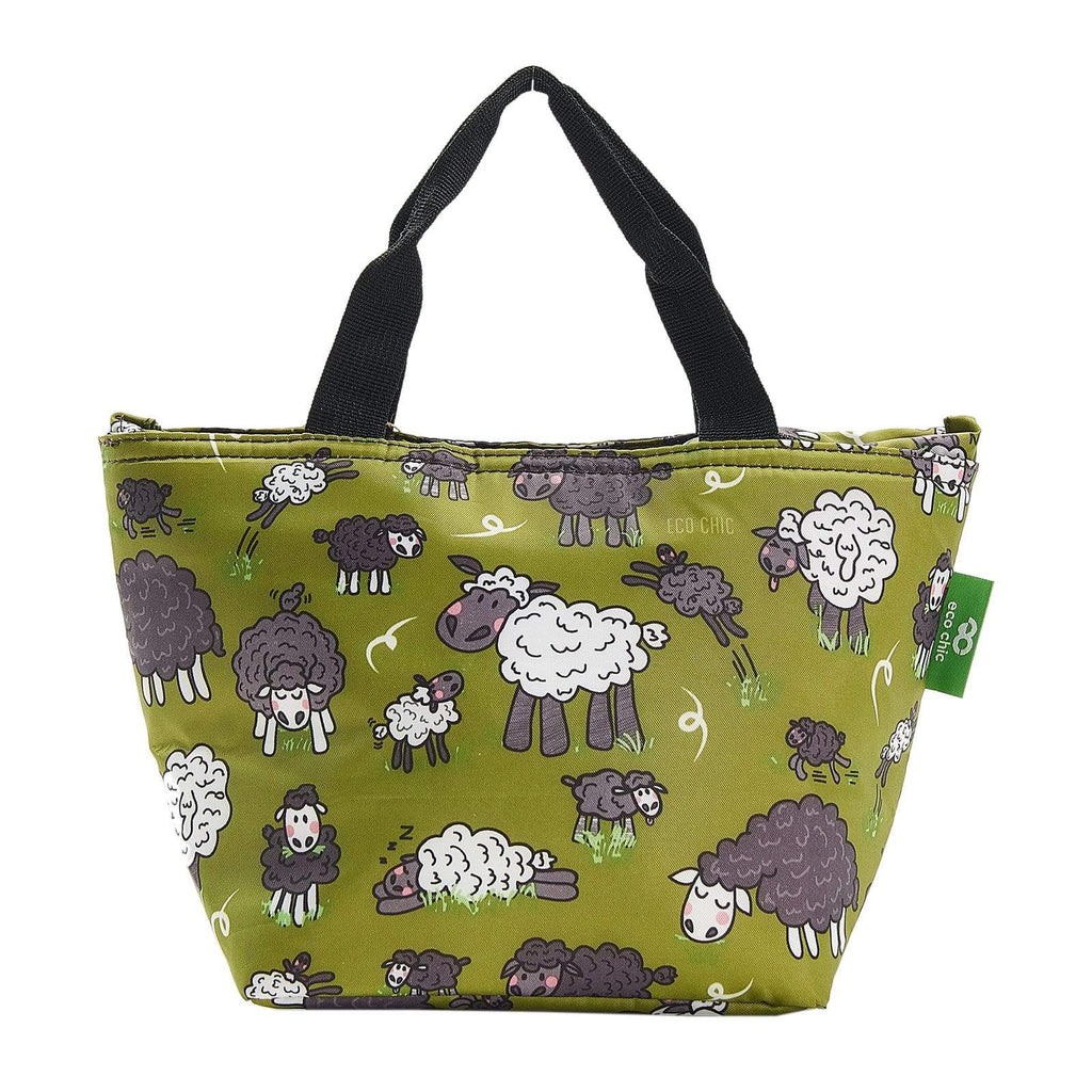 Eco Chic Green Eco Chic Lightweight Foldable Lunch Bag Sheep
