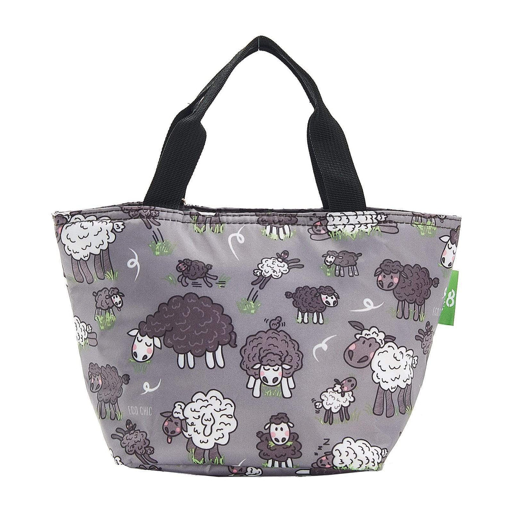 Eco Chic Grey Eco Chic Lightweight Foldable Lunch Bag Sheep