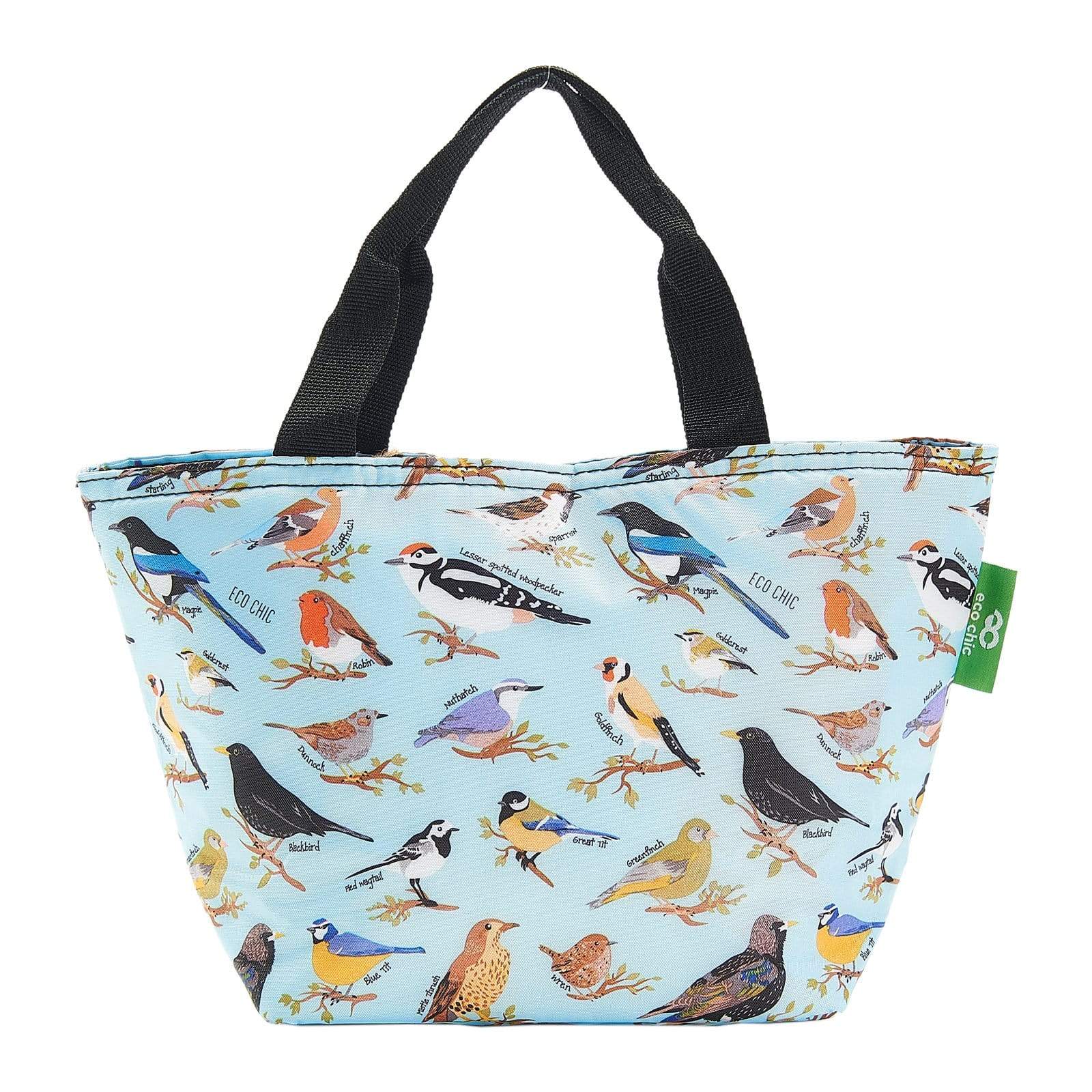 Eco Chic Blue Eco Chic Lightweight Foldable Lunch Bag Wild Birds