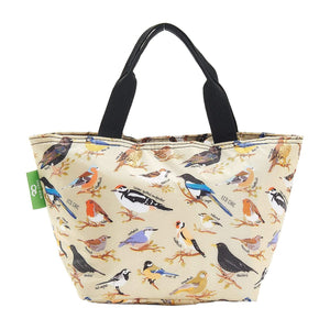 Eco Chic Green Eco Chic Lightweight Foldable Lunch Bag Wild Birds