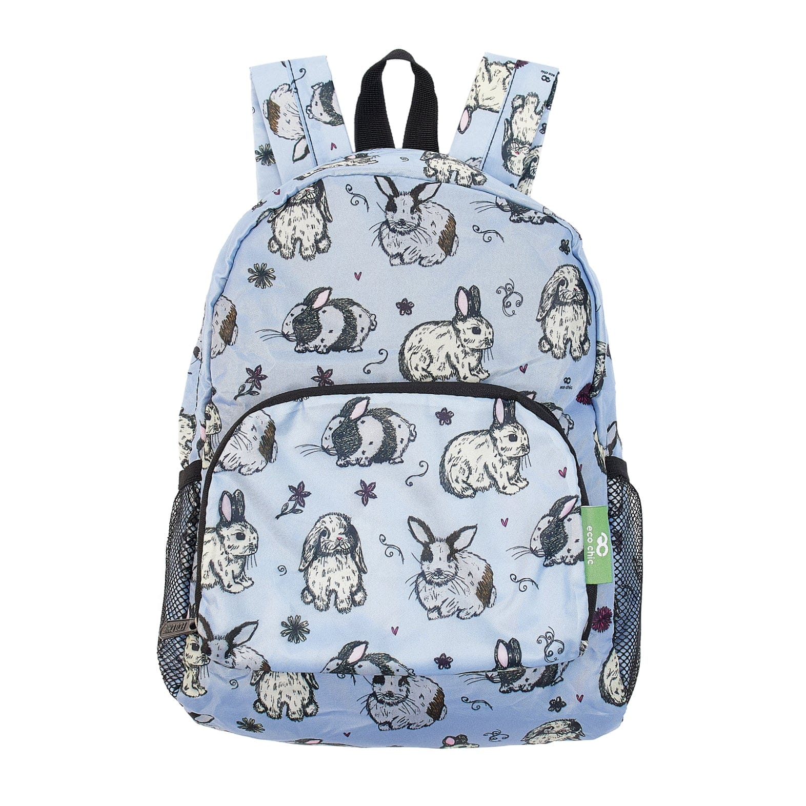 Eco Chic Baby Blue Eco Chic Lightweight Foldable Mini Backpack Bunny