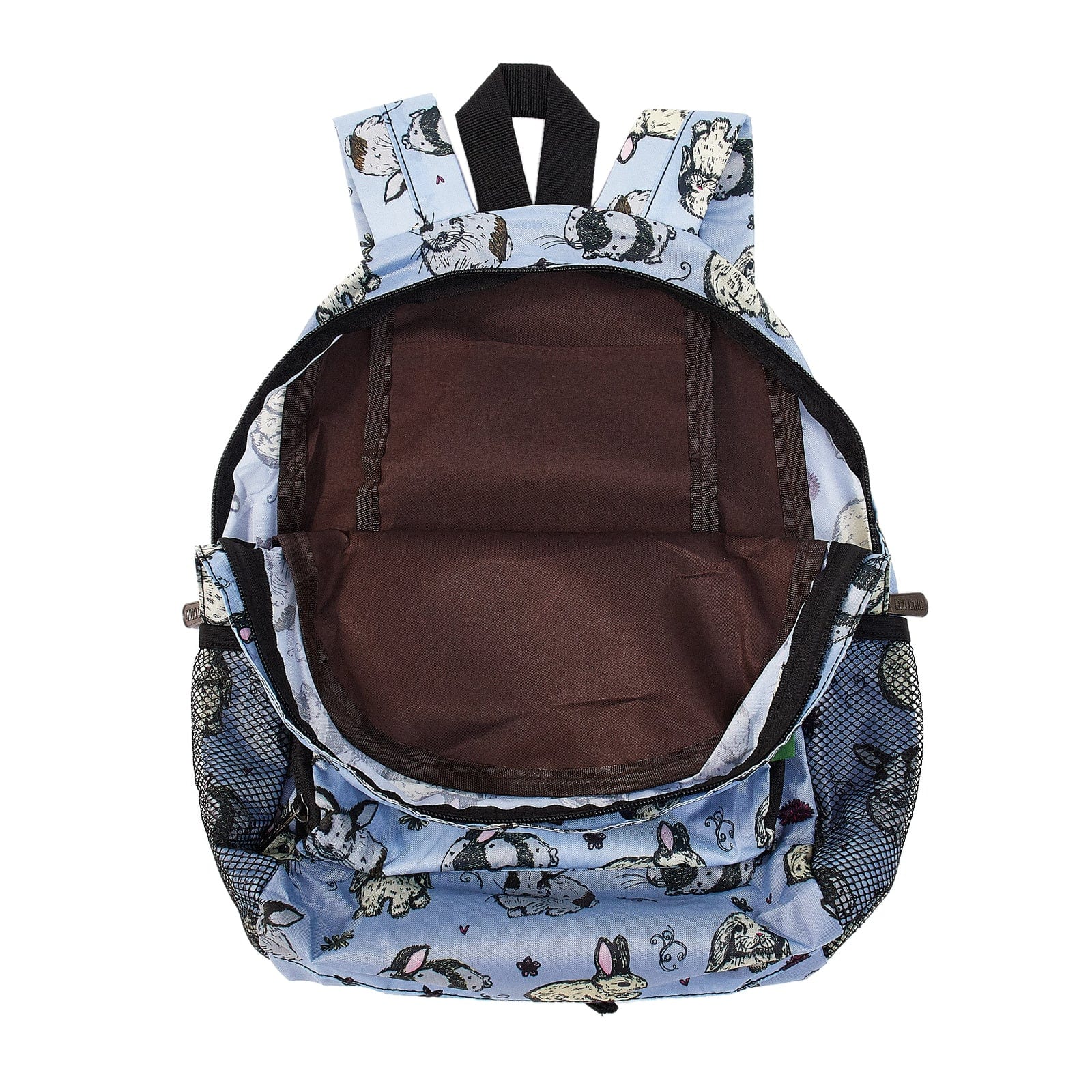 Eco Chic Baby Blue Eco Chic Lightweight Foldable Mini Backpack Bunny