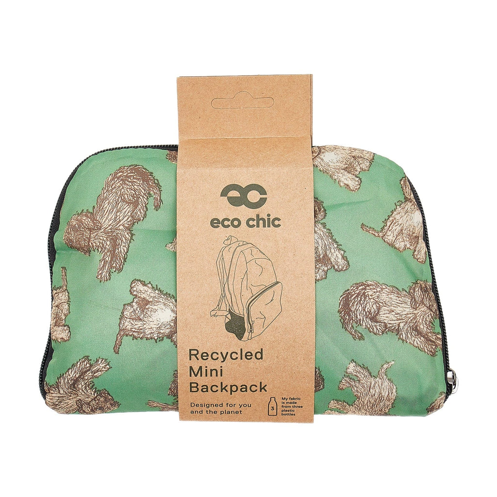 Eco Chic Green Eco Chic Lightweight Foldable Mini Backpack Cockerpoos