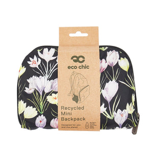 Eco Chic Black Eco Chic Lightweight Foldable Mini Backpack Crocus