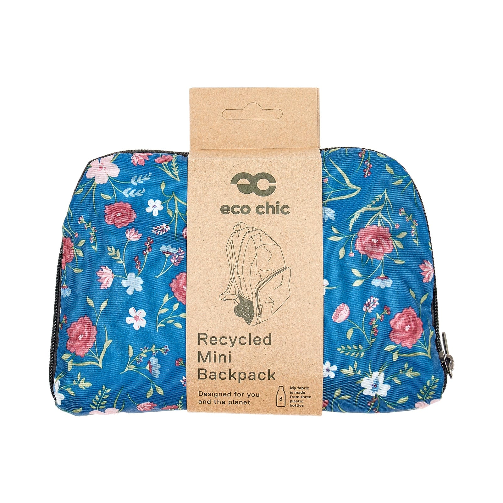 Eco Chic Lightweight Foldable Mini Backpack Floral Eco Chic Retail Ltd