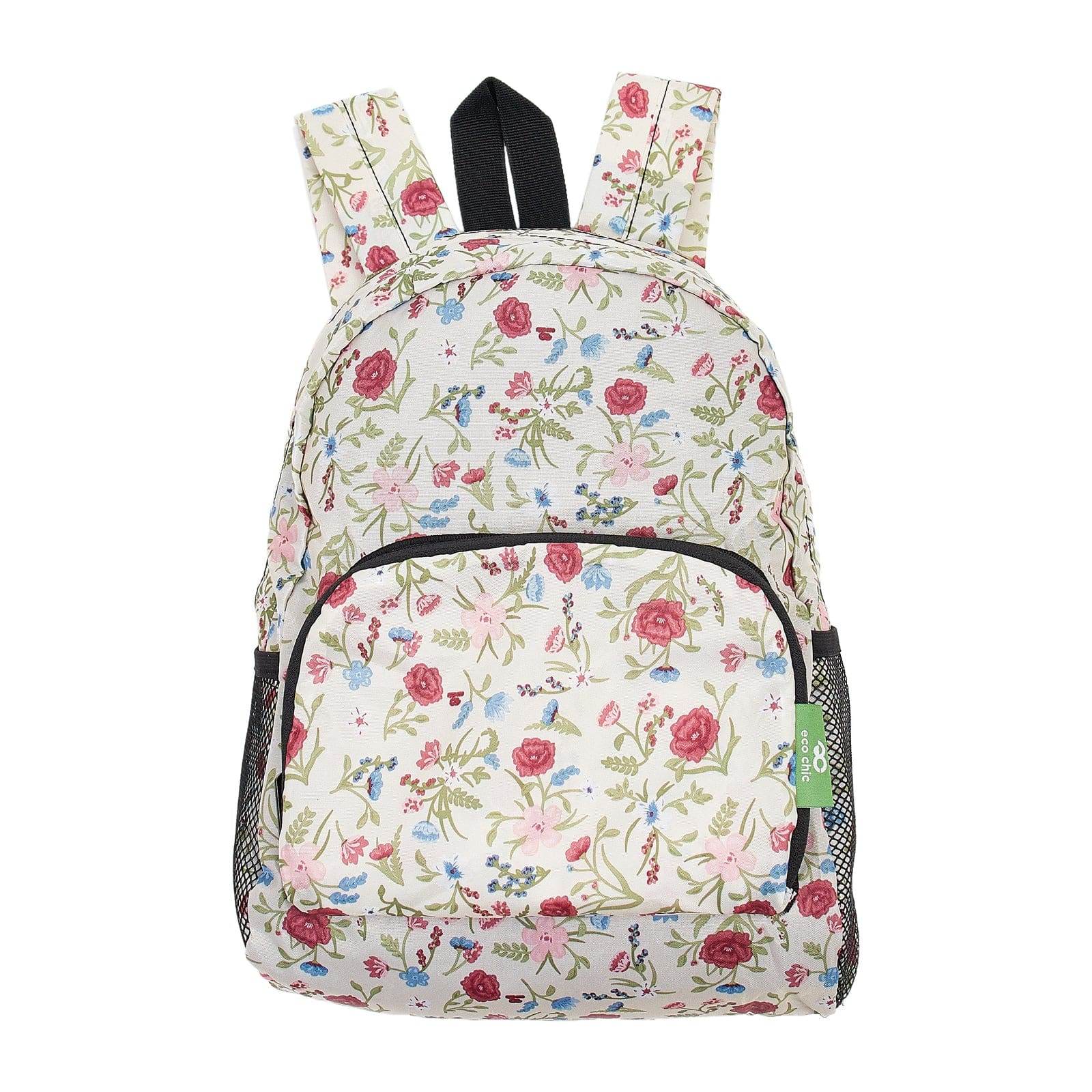 Eco Chic Beige Eco Chic Lightweight Foldable Mini Backpack Floral