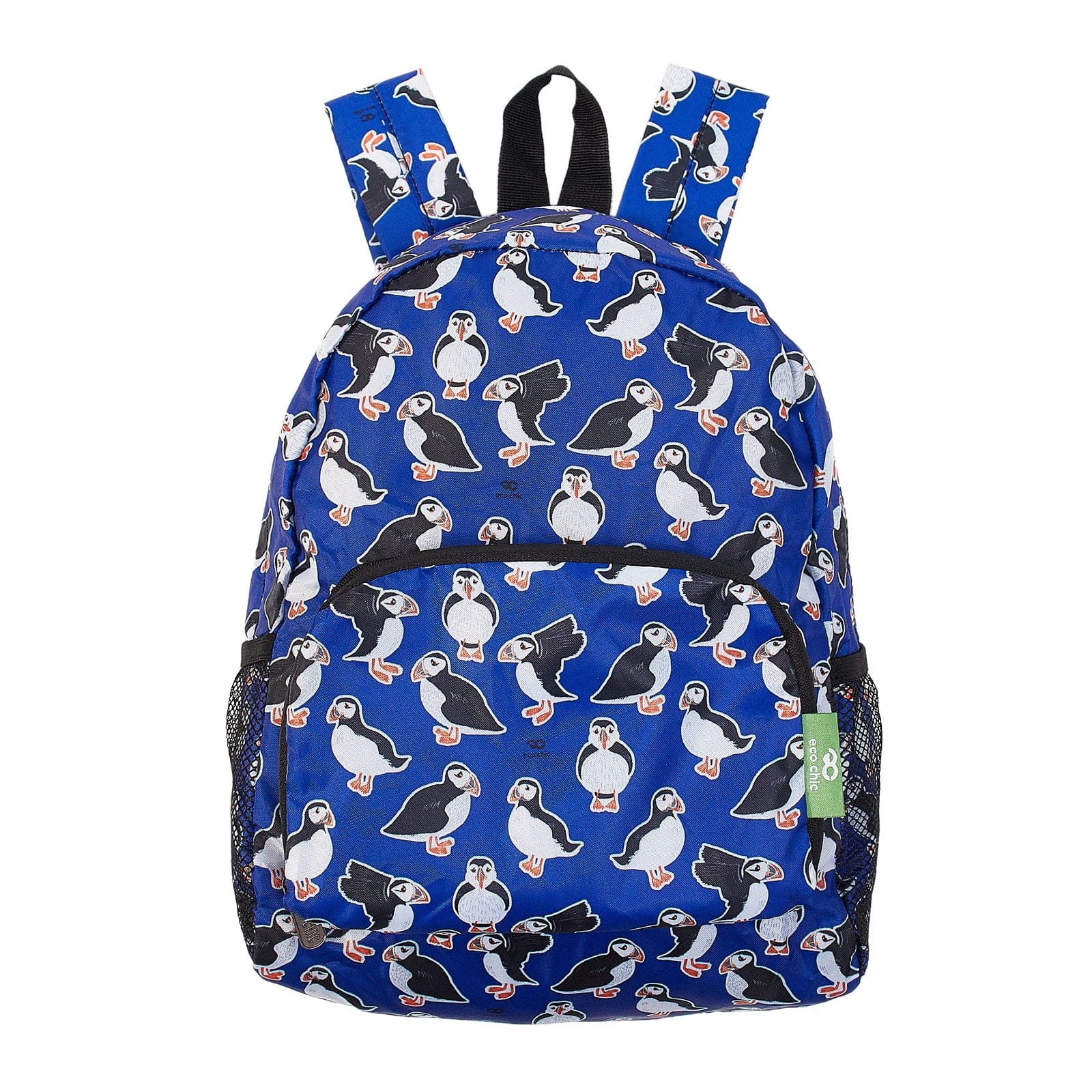 Eco Chic Blue Eco Chic Lightweight Foldable Mini Backpack Puffin