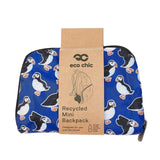 Eco Chic Blue Eco Chic Lightweight Foldable Mini Backpack Puffin